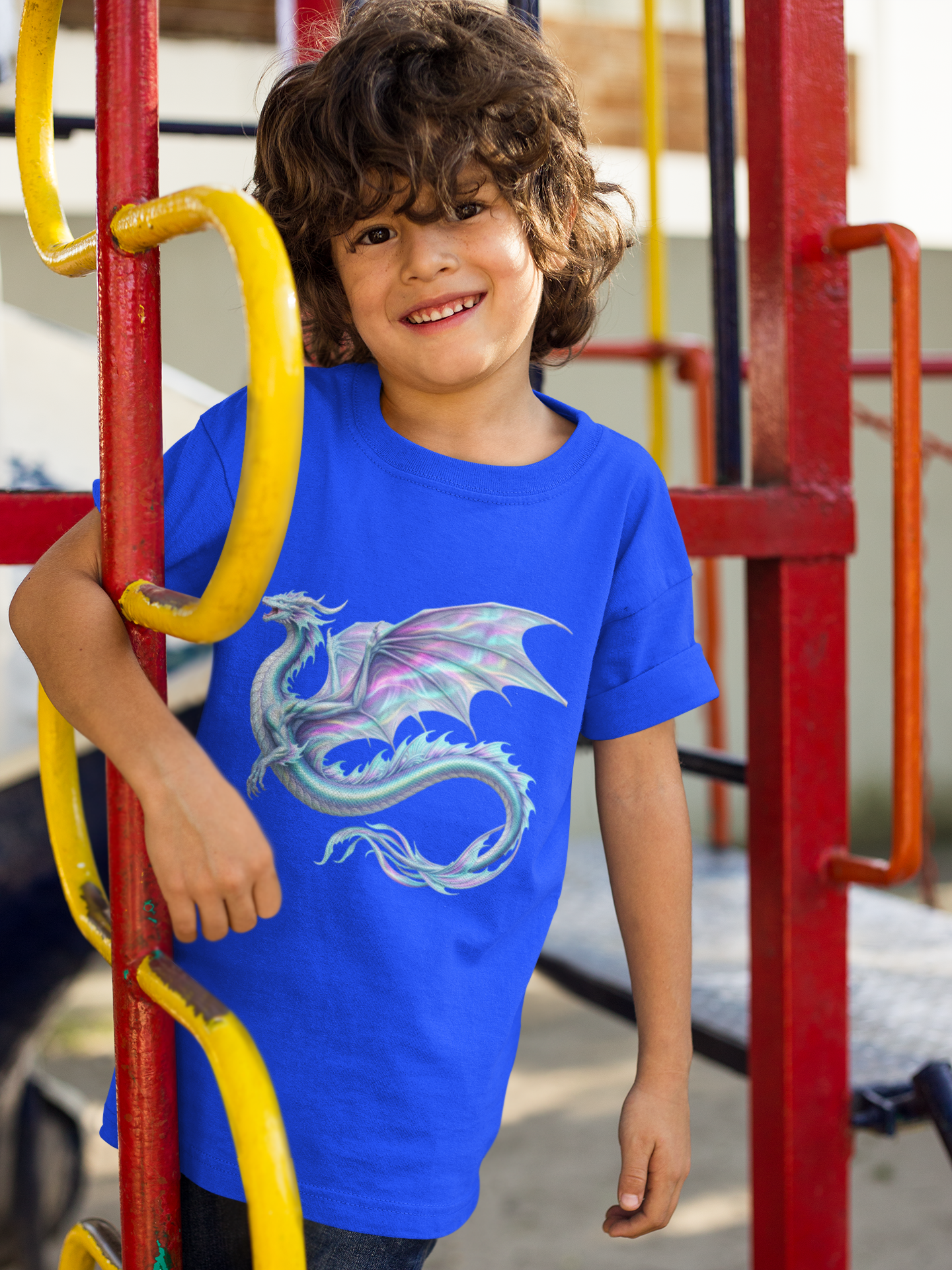 Kids Dragon Tee — Iridescent Fantasy Dragon Shirt for Boys & Girls