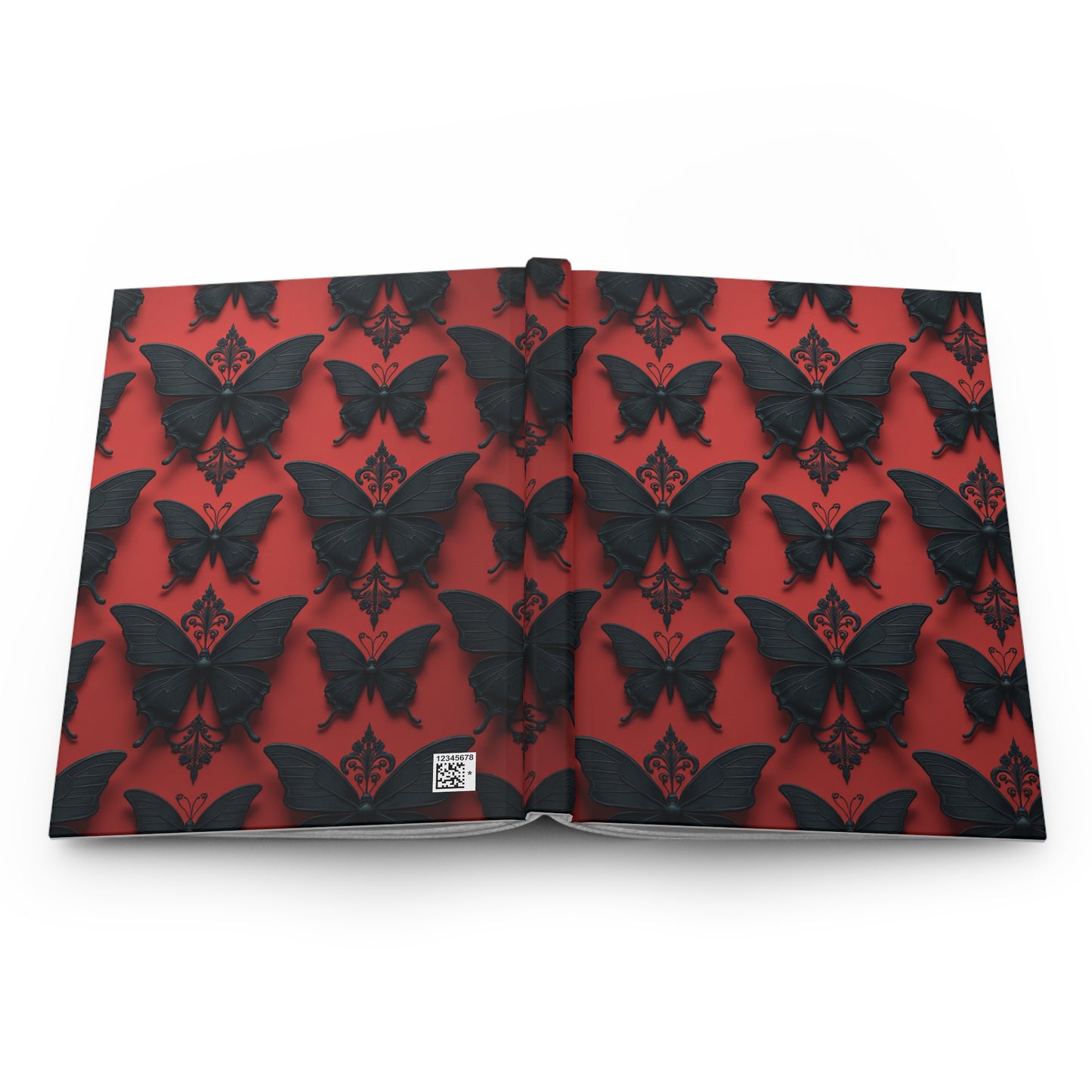 Gothic Black Butterfly & Red Hardcover Journal