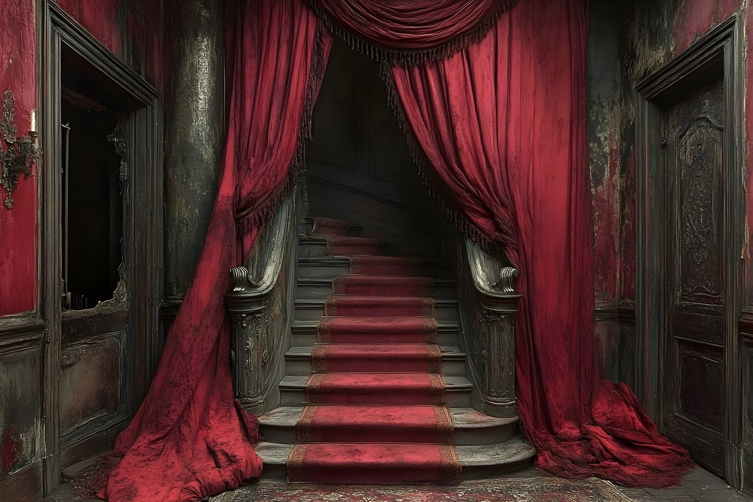 Gothic collection image for Hard Truths Beneath the Curtain, featuring hidden truths, dark symbolism, and statement goods from The Warning Chapter.