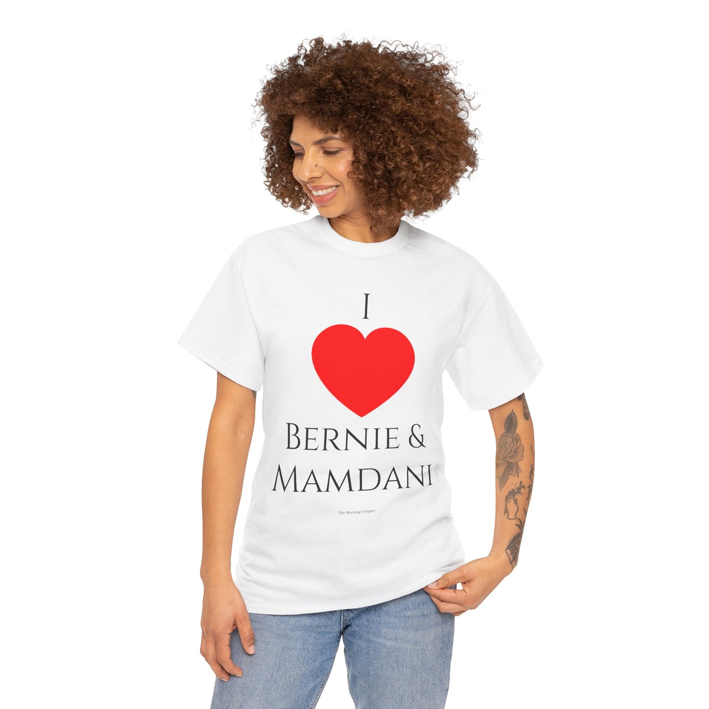I Love Bernie & Mamdani T-Shirt — Political Support Tee with Red Heart