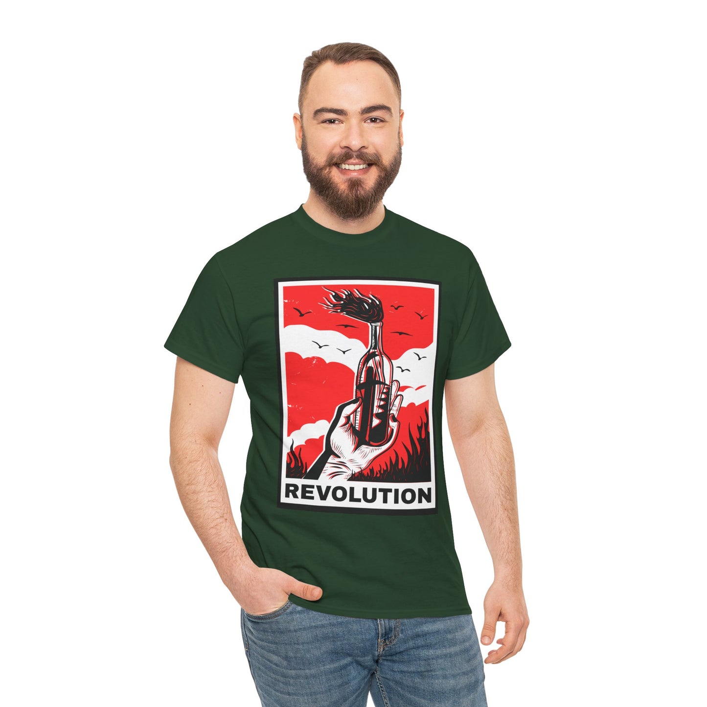 Revolution Graphic Tee — Bold Red Protest Art T-Shirt