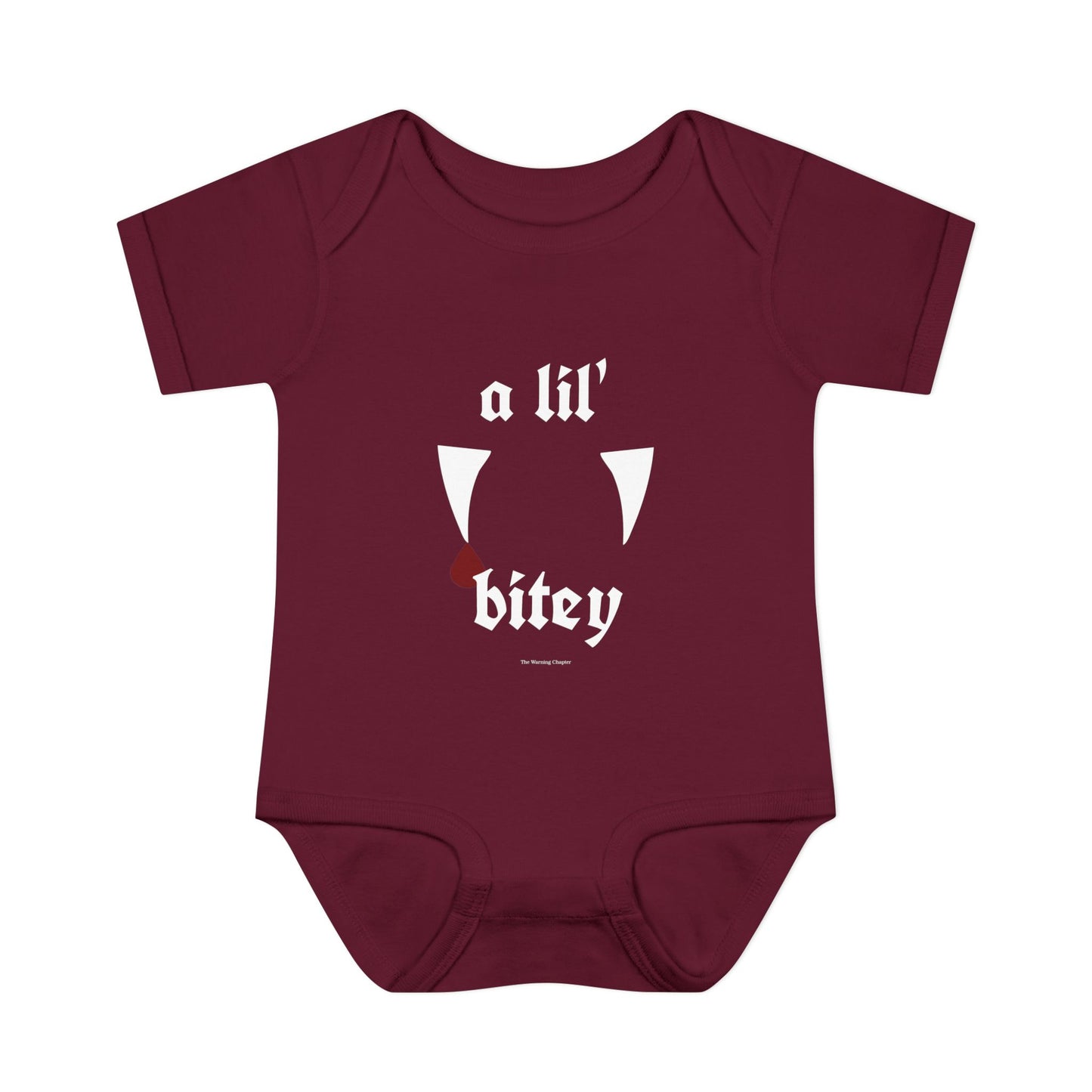 “a lil’ bitey” Vampire Fangs Baby Onesie Infant Baby Gift