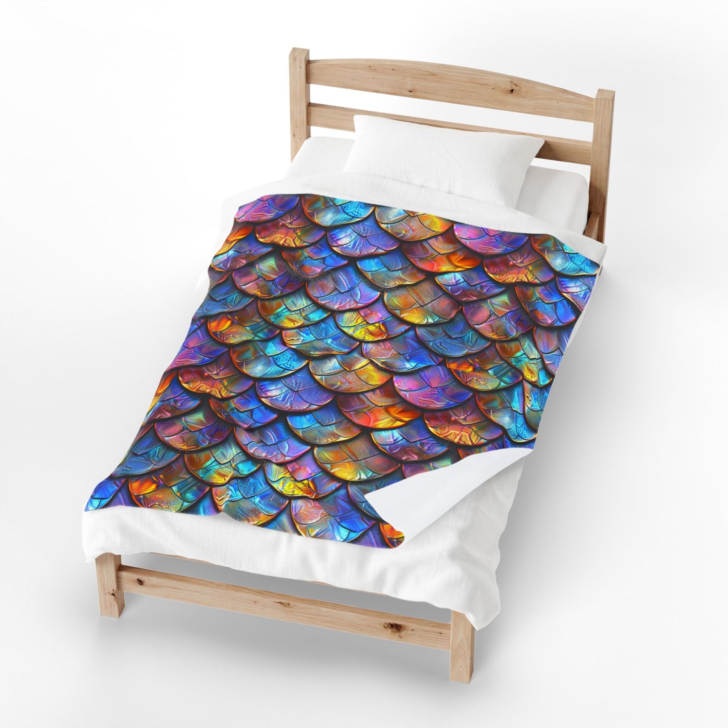 Rainbow Dragon Mermaid Scale Velveteen Plush Blanket