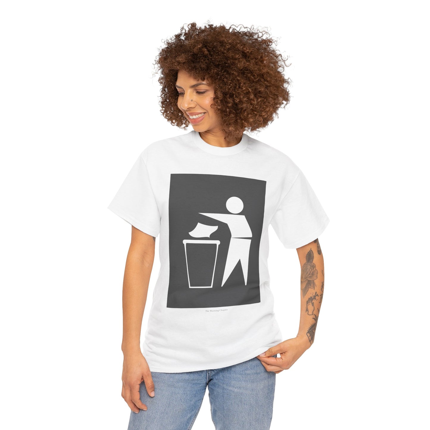 Trash Disposal Icon Tee - Minimalist Recycling/Keep Clean Graphic T-Shirt