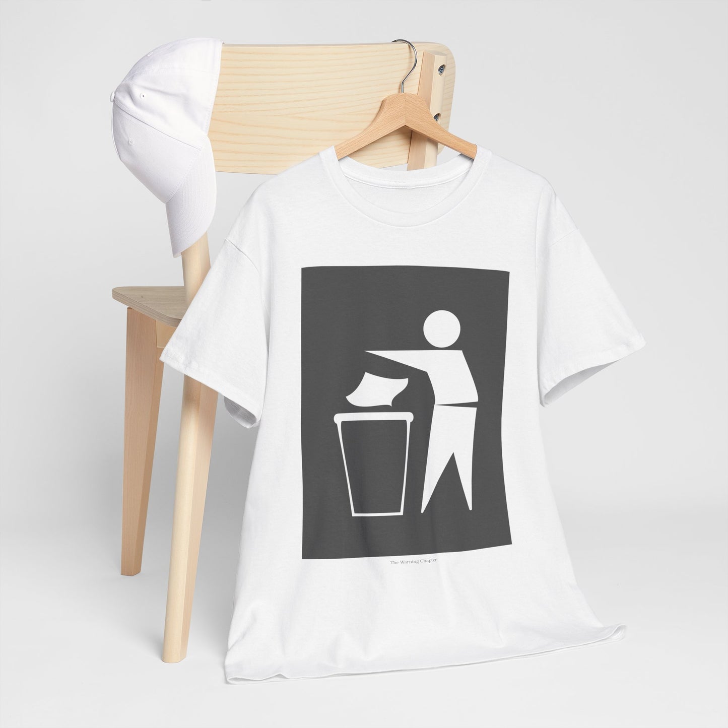 Trash Disposal Icon Tee - Minimalist Recycling/Keep Clean Graphic T-Shirt