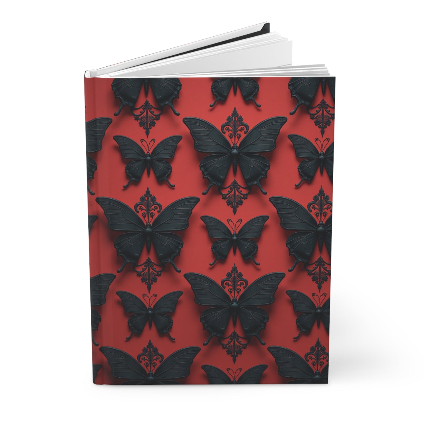 Gothic Black Butterfly & Red Hardcover Journal
