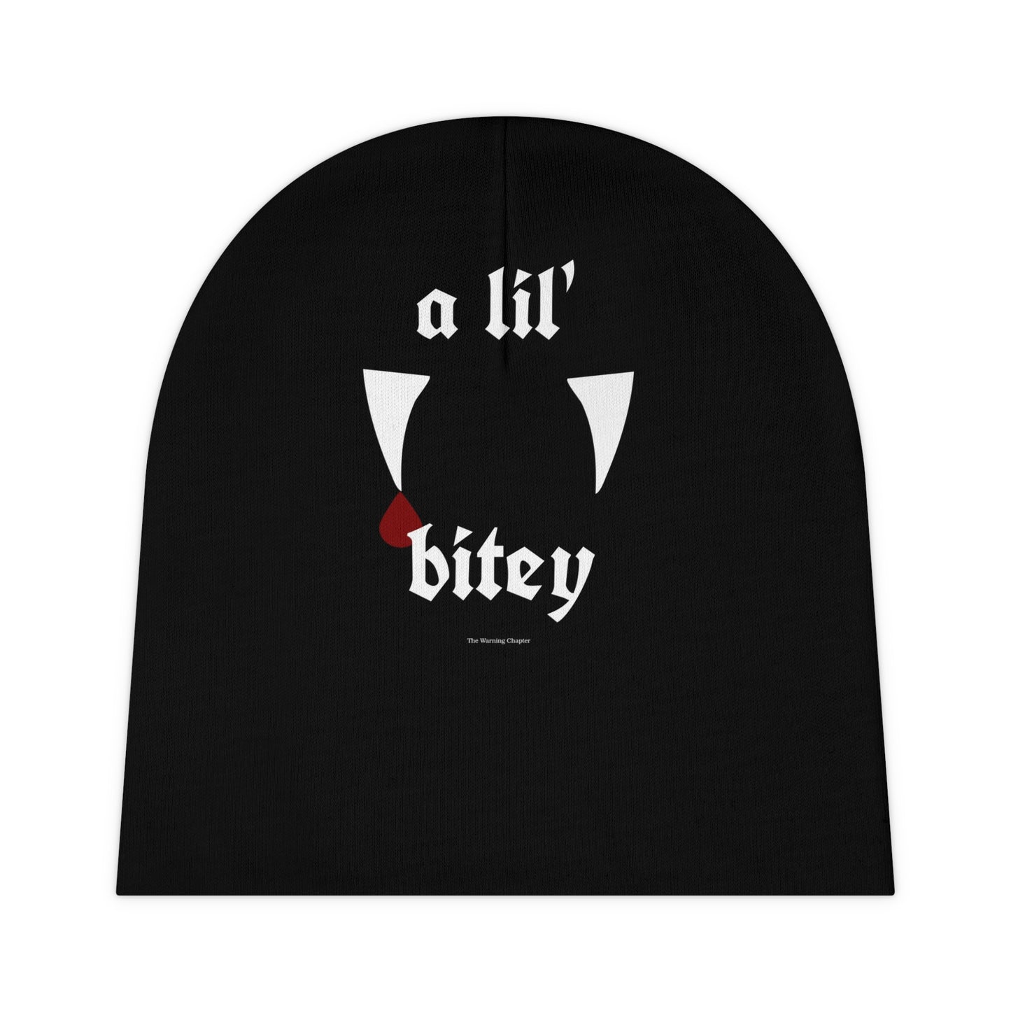 "a lil' bitey" Vampire Infant Knit Hat Beanie Baby Gift