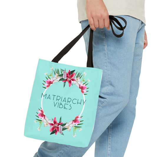 Matriarchy Vibes Floral Tote Bag – Feminist Statement Beach & Market Bag