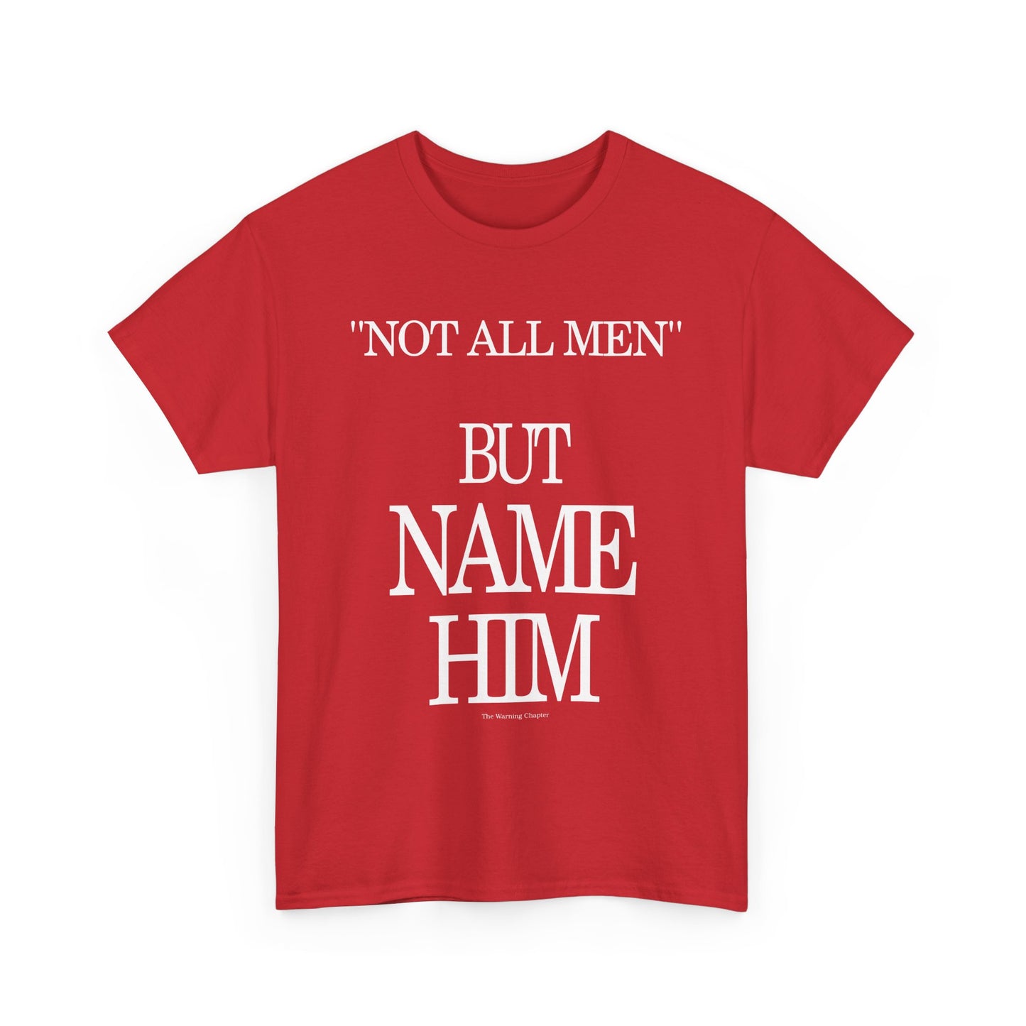 Graphic Tee — "Not All Men" But Name Him Statement Shirt
