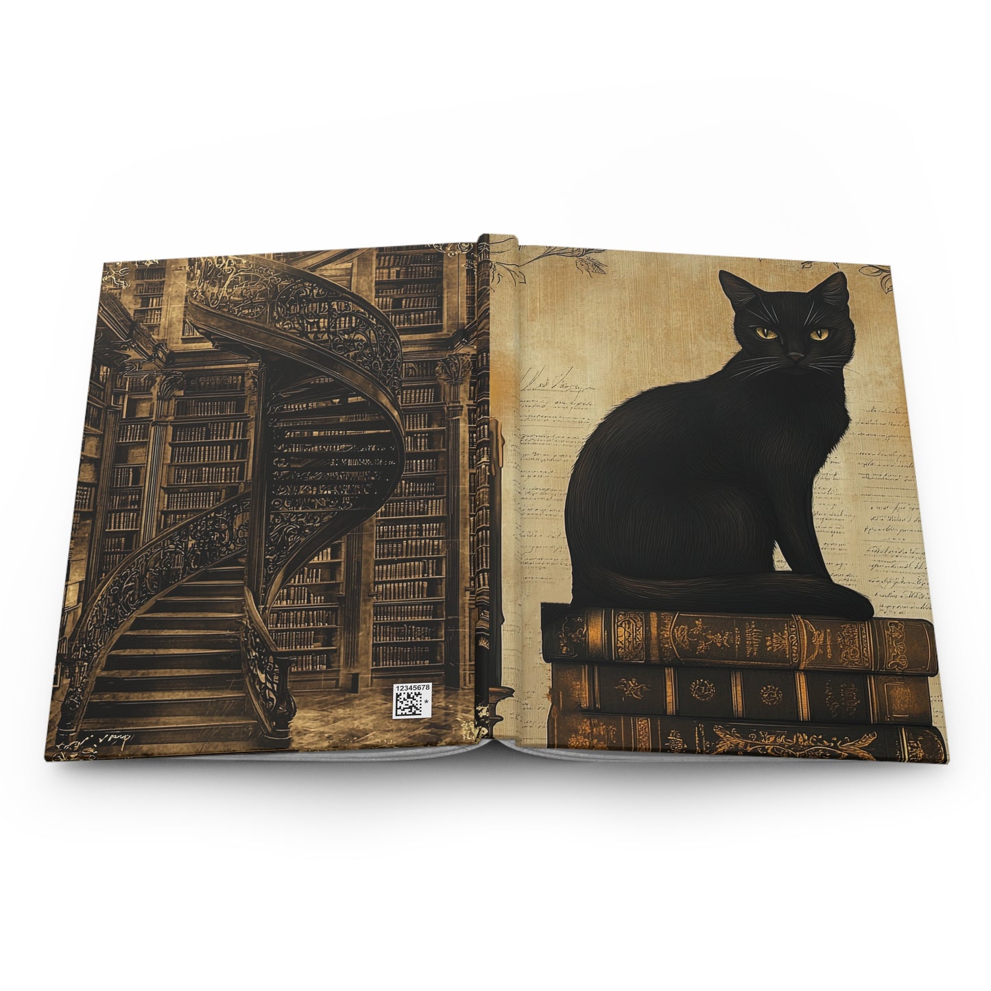Vintage Black Cat Hardcover Journal