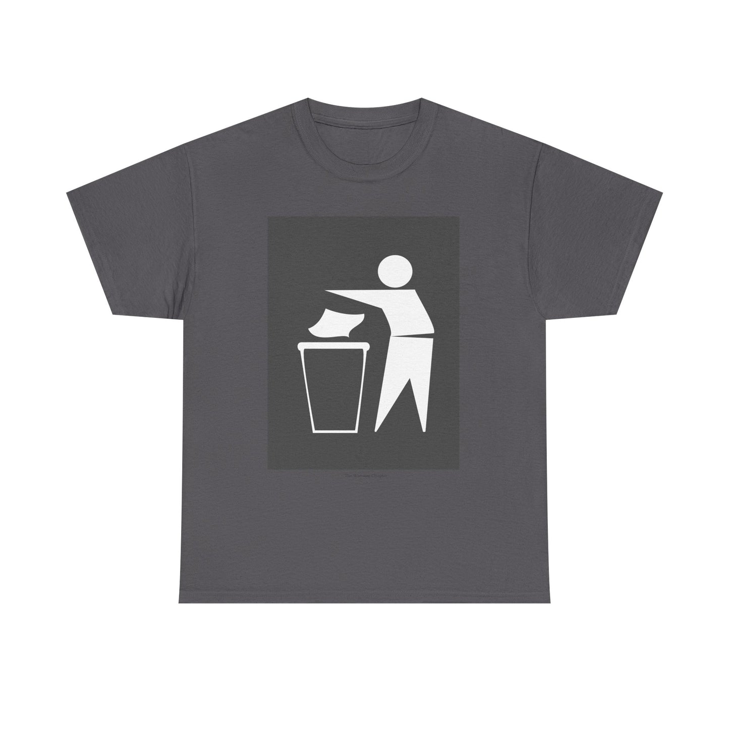 Trash Disposal Icon Tee - Minimalist Recycling/Keep Clean Graphic T-Shirt
