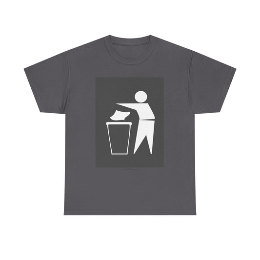 Trash Disposal Icon Tee - Minimalist Recycling/Keep Clean Graphic T-Shirt