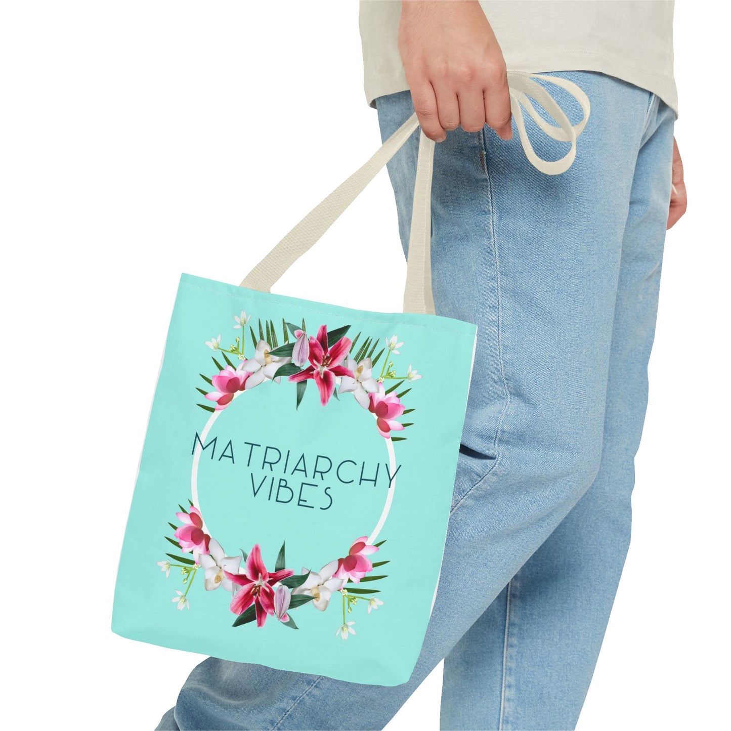 Matriarchy Vibes Floral Tote Bag – Feminist Statement Beach & Market Bag