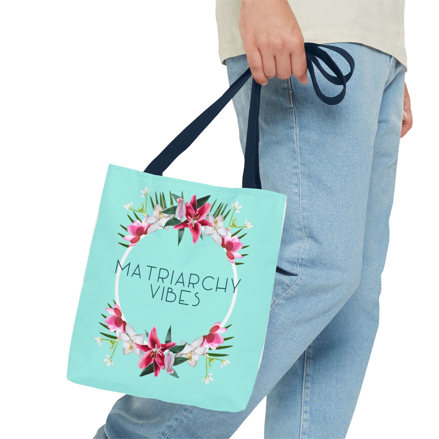 Matriarchy Vibes Floral Tote Bag – Feminist Statement Beach & Market Bag