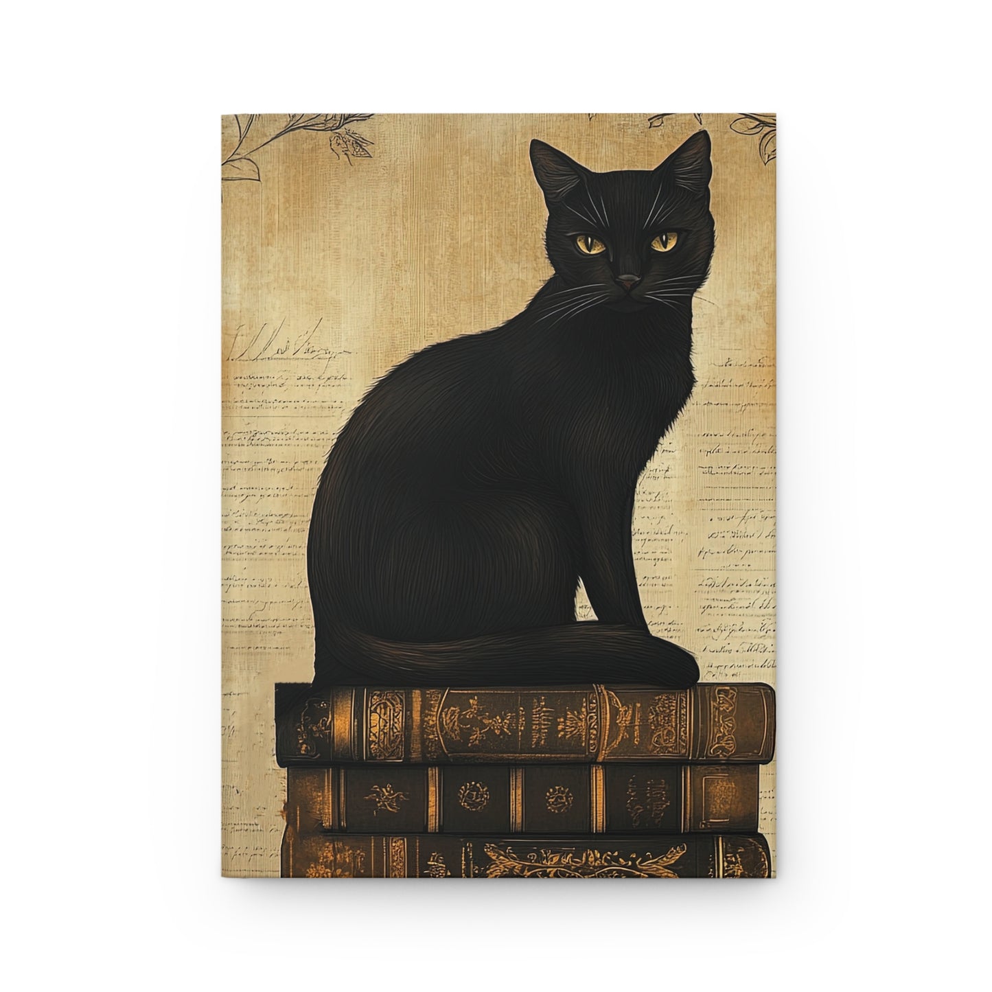 Vintage Black Cat Hardcover Journal