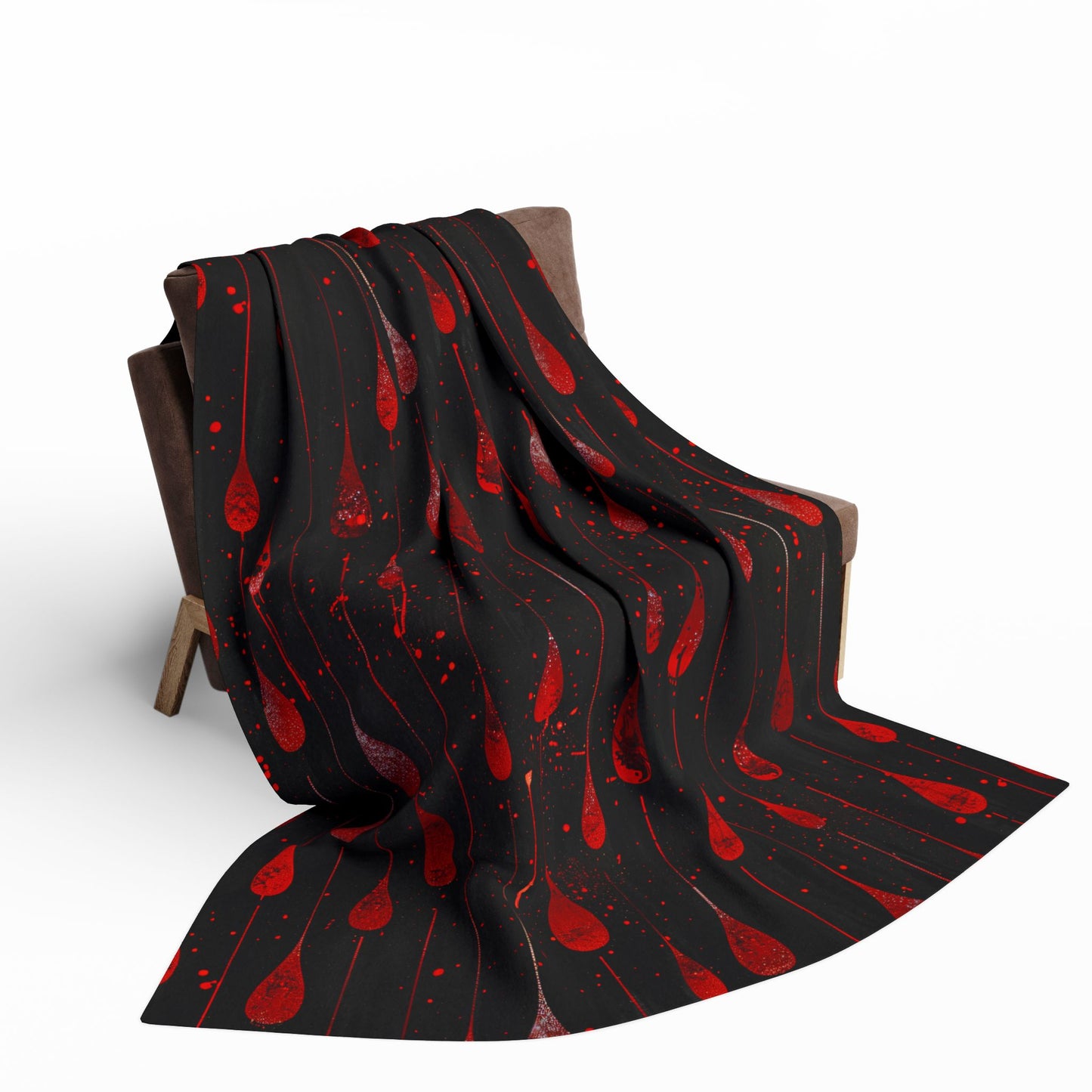 Gothic Red Drip Pattern Cozy Throw