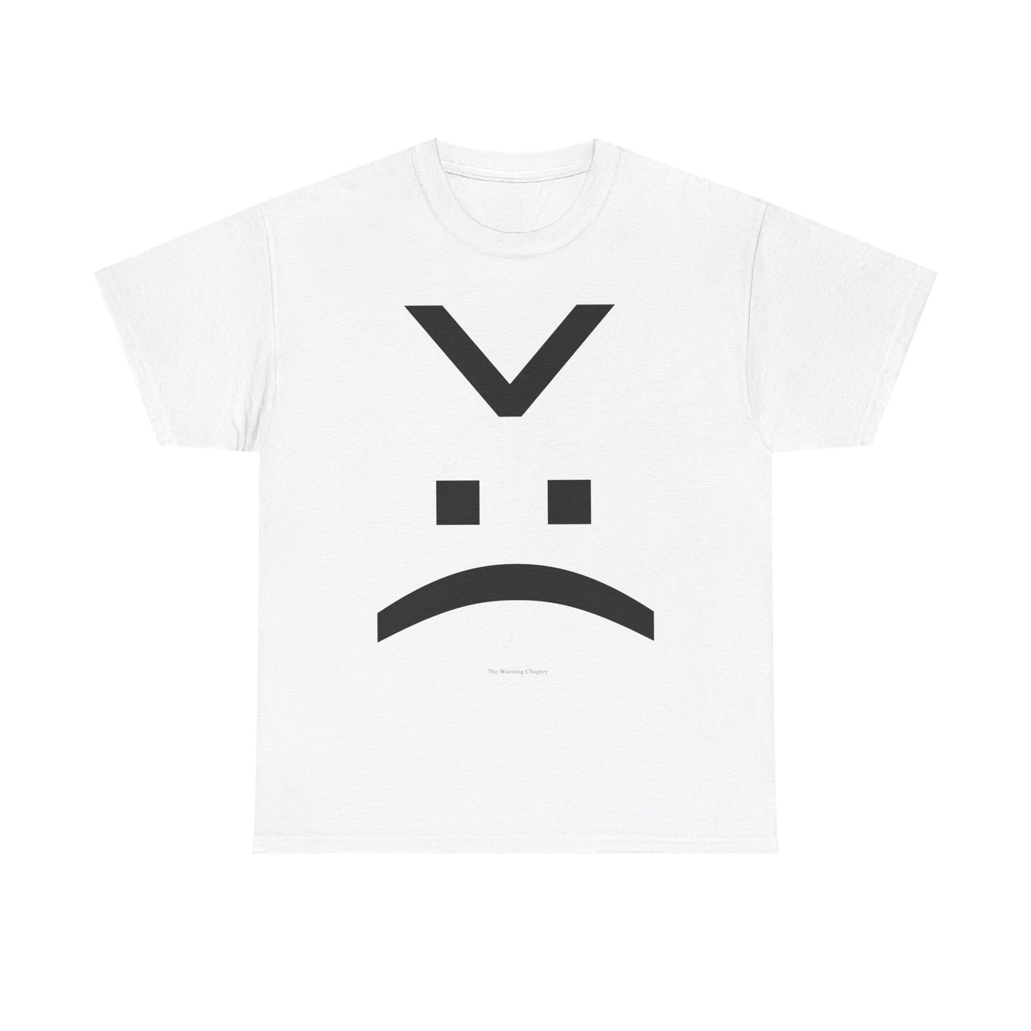 Sad Face Minimalist Tee — Angry/Grumpy Emoticon Graphic T-Shirt