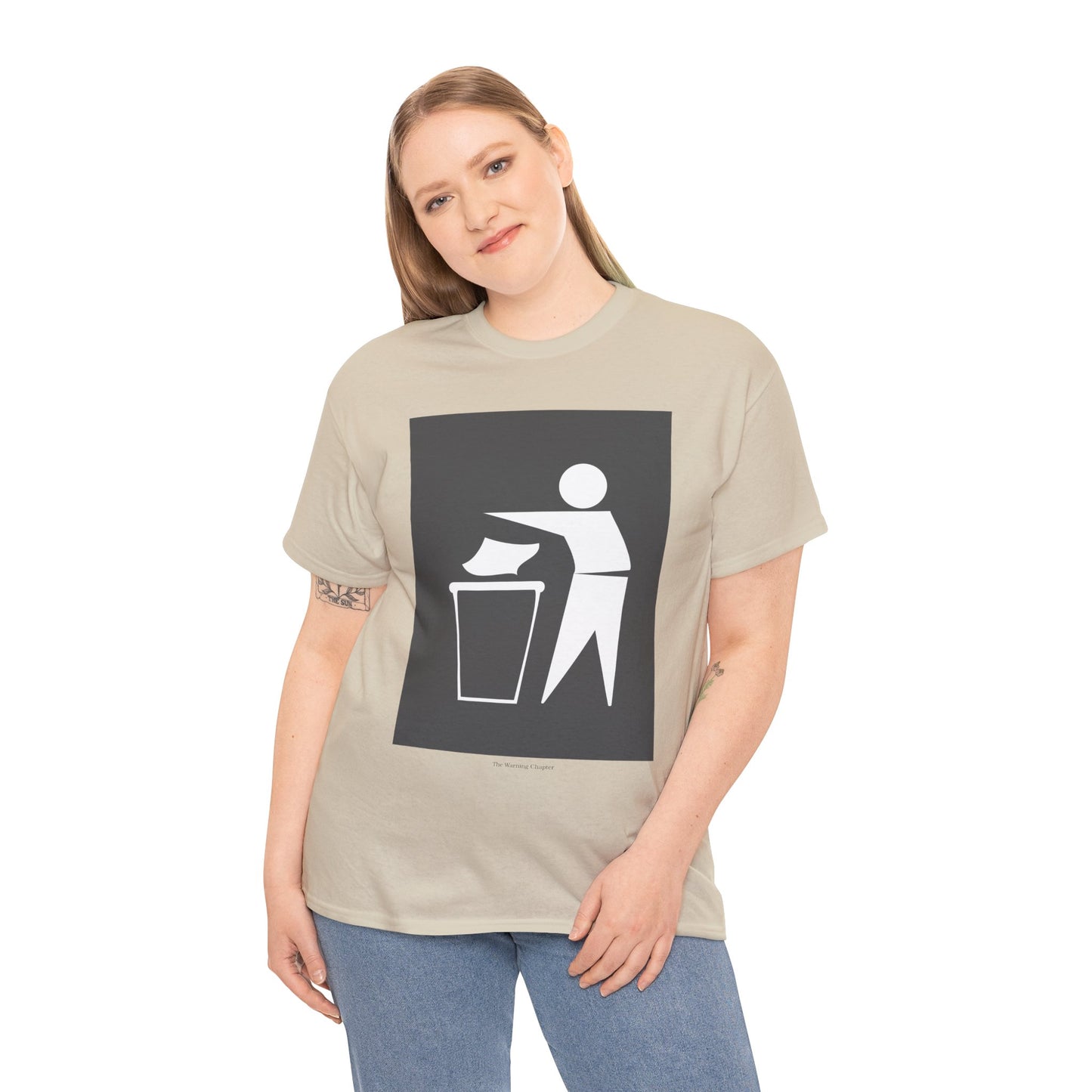 Trash Disposal Icon Tee - Minimalist Recycling/Keep Clean Graphic T-Shirt