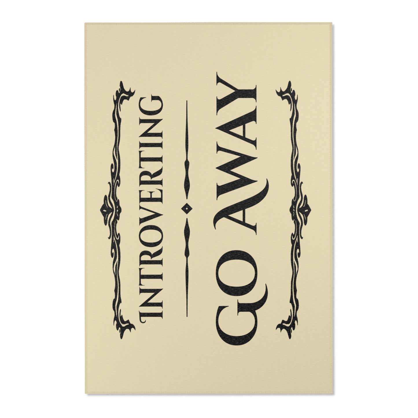 Introverting Go Away Area Rug — Funny Introvert Doormat-Style Accent Rug