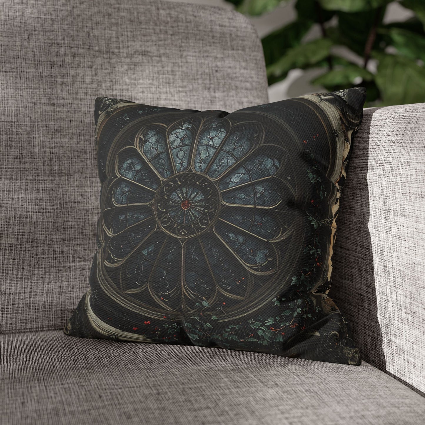 Gothic Rose Window Decorative Pillowcase