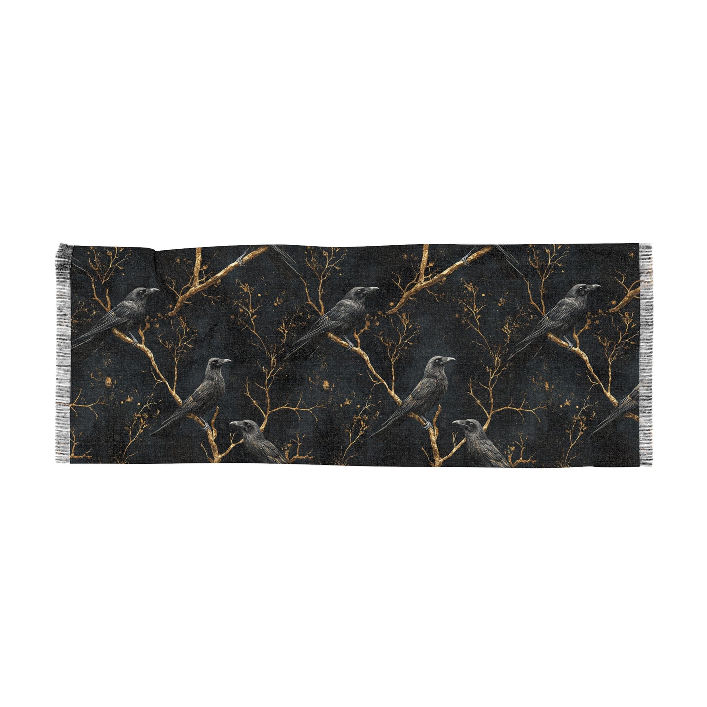 Light Gold & Ravens Scarf Complimetary for Skirt