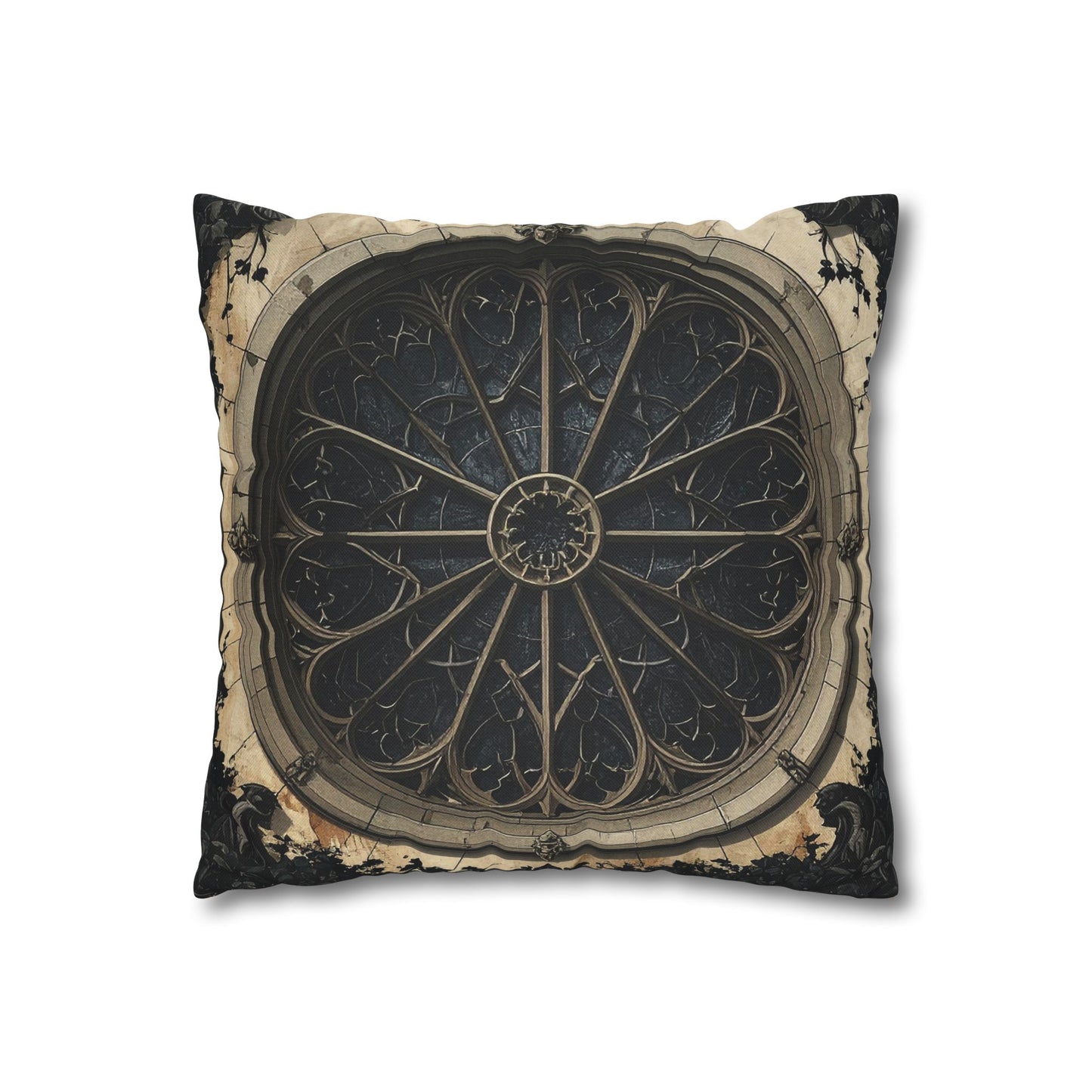 Gothic Rose Window Decorative Pillowcase