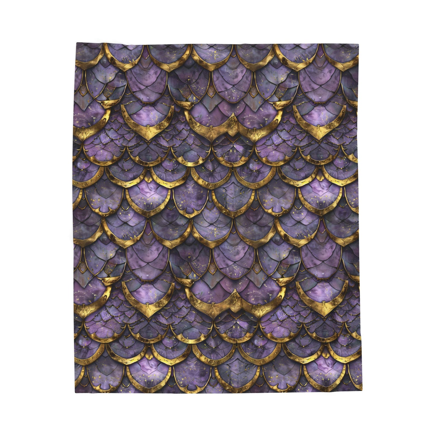 Purple Gold Scale Velveteen Blanket