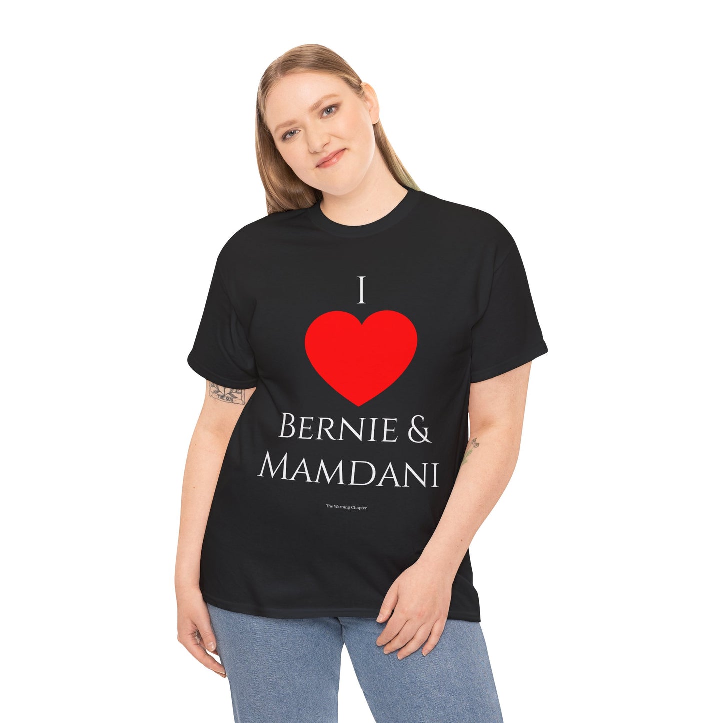 I Love Bernie & Mamdani T-Shirt — Political Support Tee with Red Heart