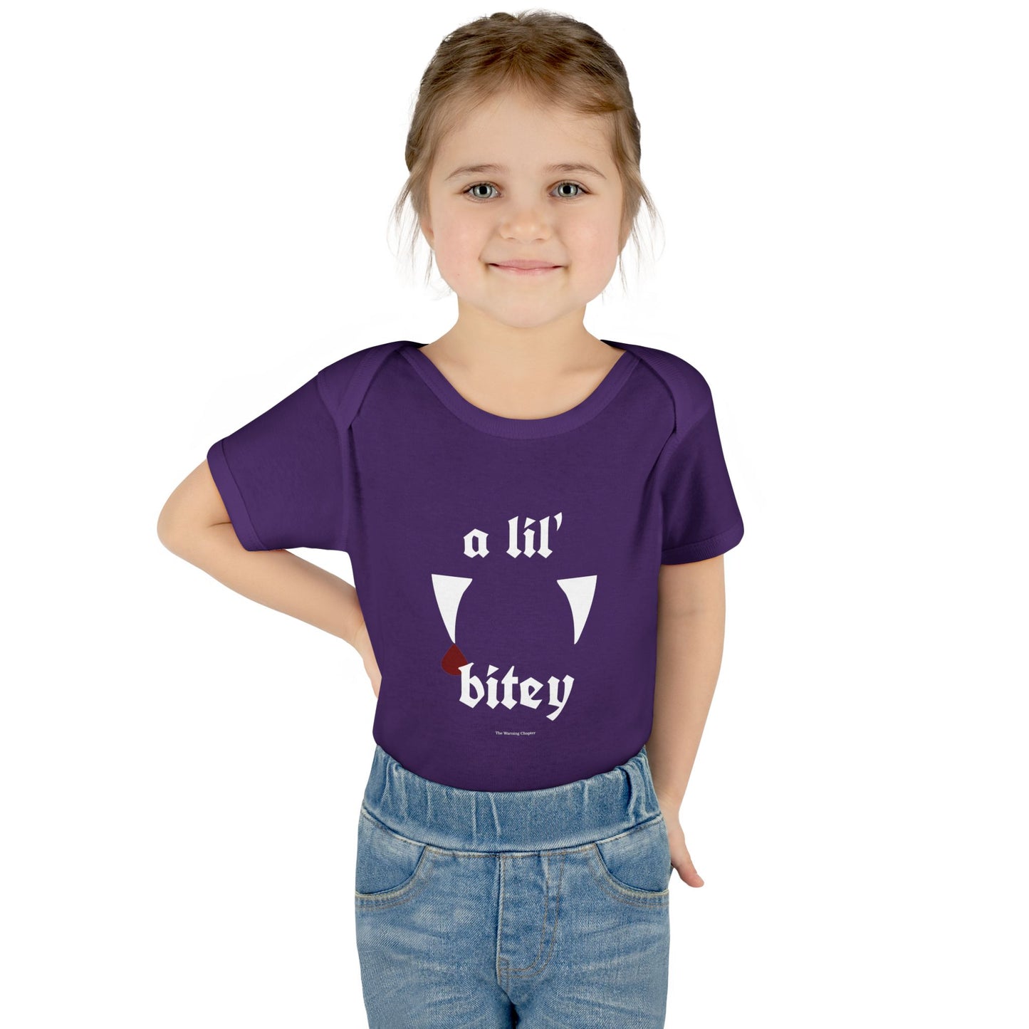 “a lil’ bitey” Vampire Fangs Baby Onesie Infant Baby Gift