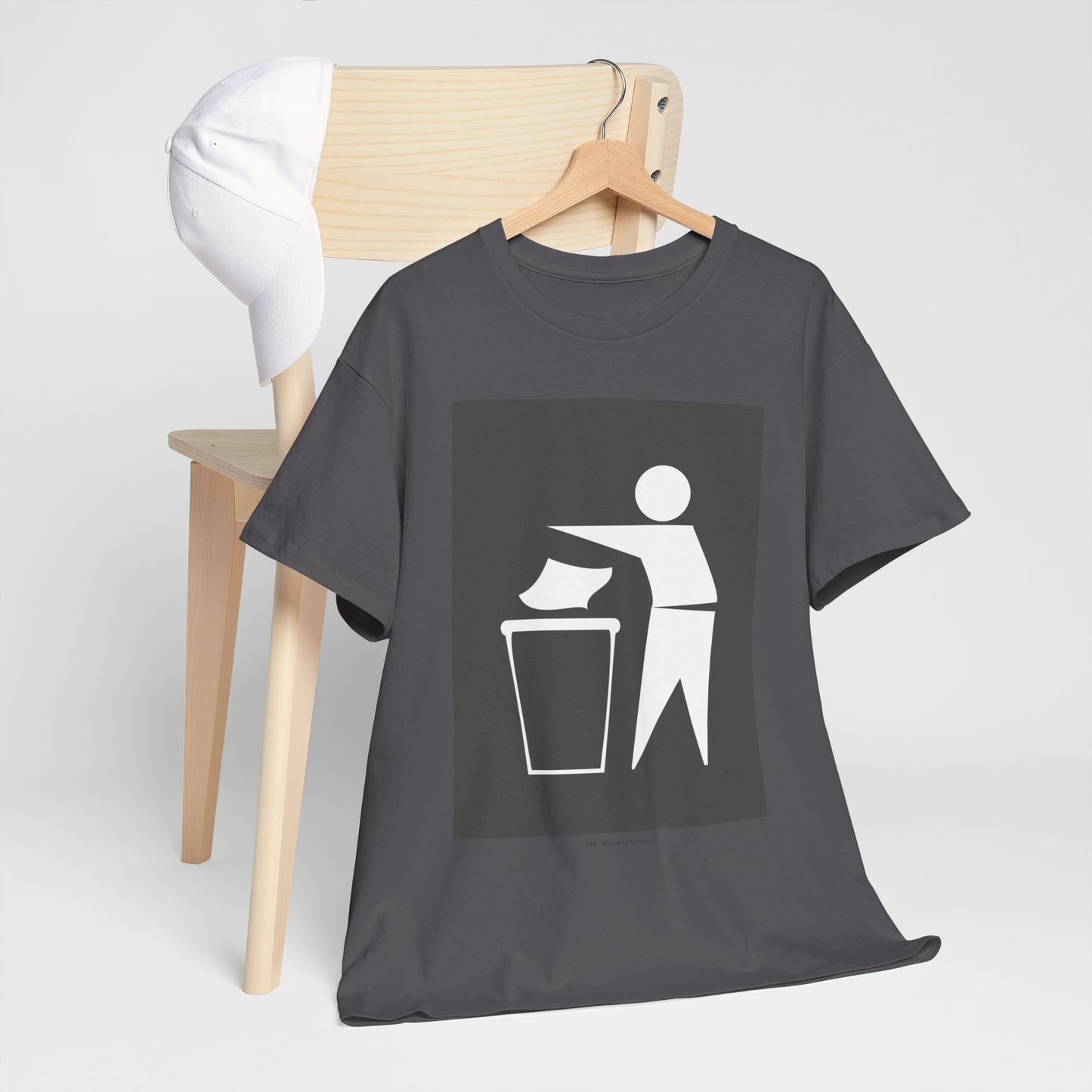 Trash Disposal Icon Tee - Minimalist Recycling/Keep Clean Graphic T-Shirt