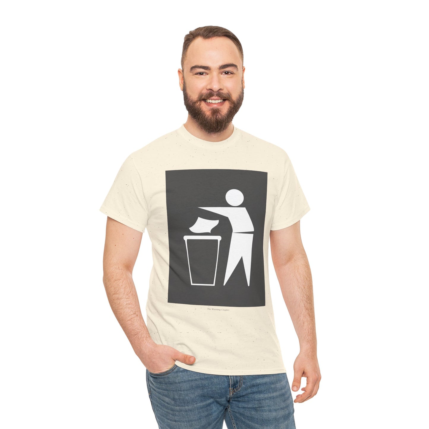 Trash Disposal Icon Tee - Minimalist Recycling/Keep Clean Graphic T-Shirt