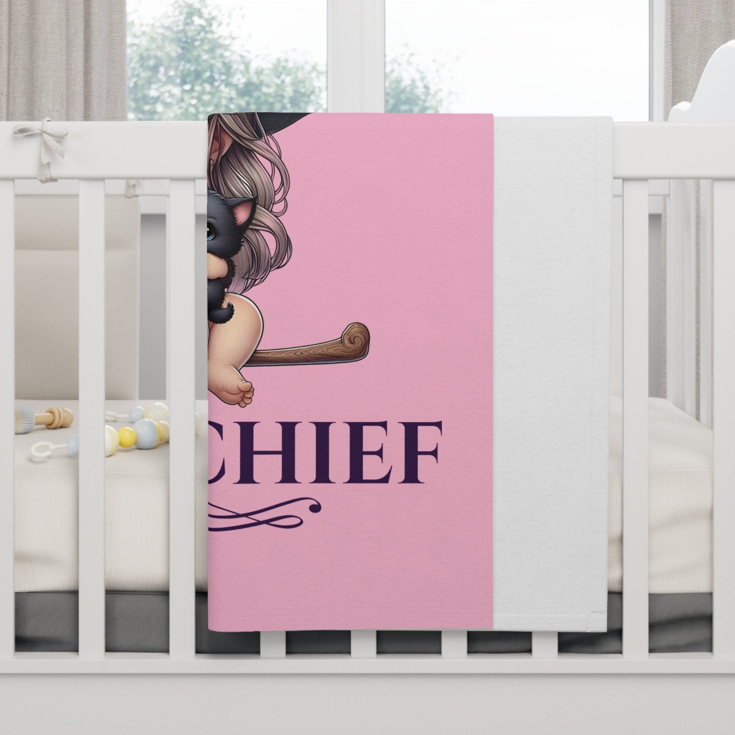 Soft Fleece Baby Blanket "Good Witch with a pinch of Mischief"