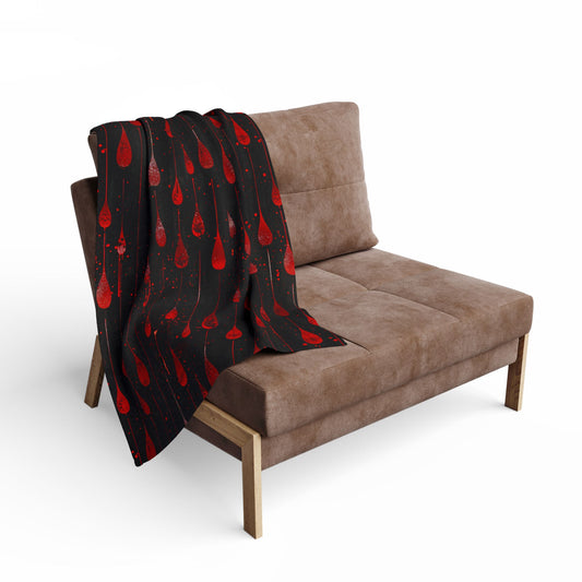 Gothic Red Drip Pattern Cozy Throw