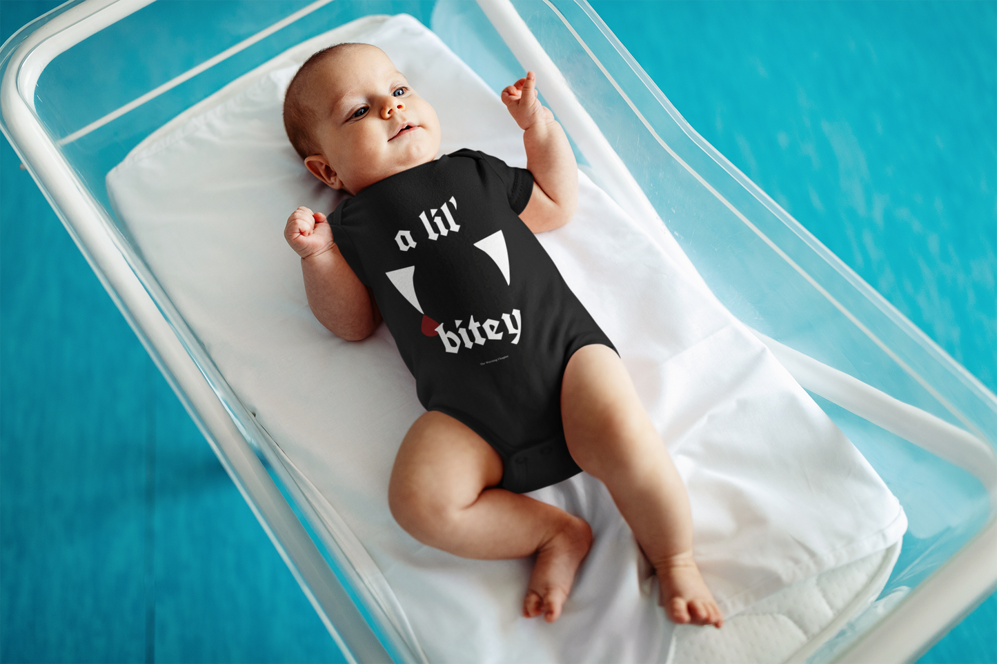 “a lil’ bitey” Vampire Fangs Baby Onesie Infant Baby Gift