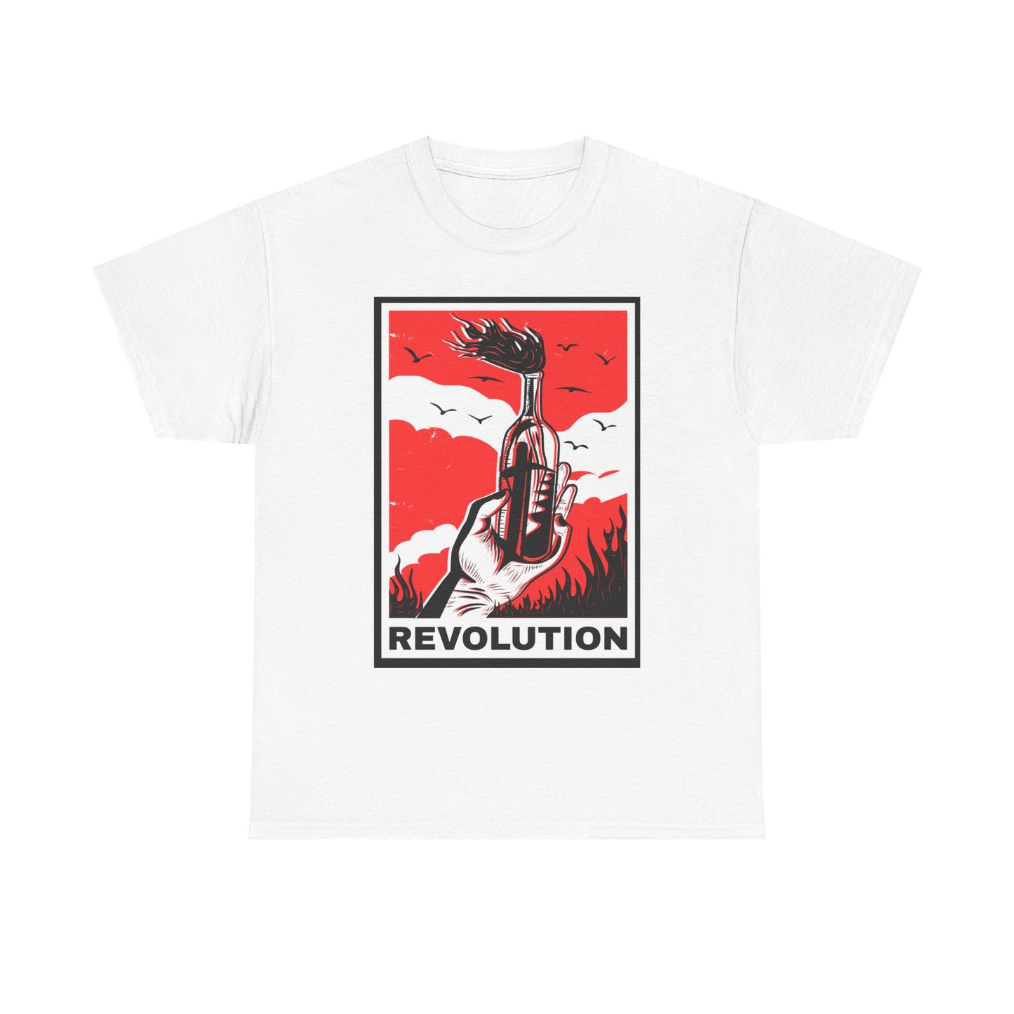 Revolution Graphic Tee — Bold Red Protest Art T-Shirt