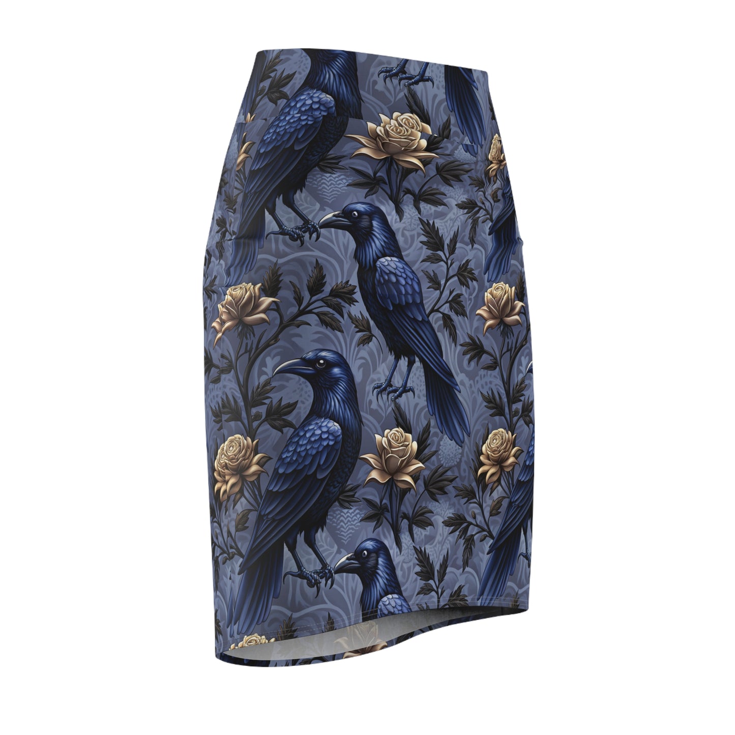 Women's Raven Print Pencil Skirt