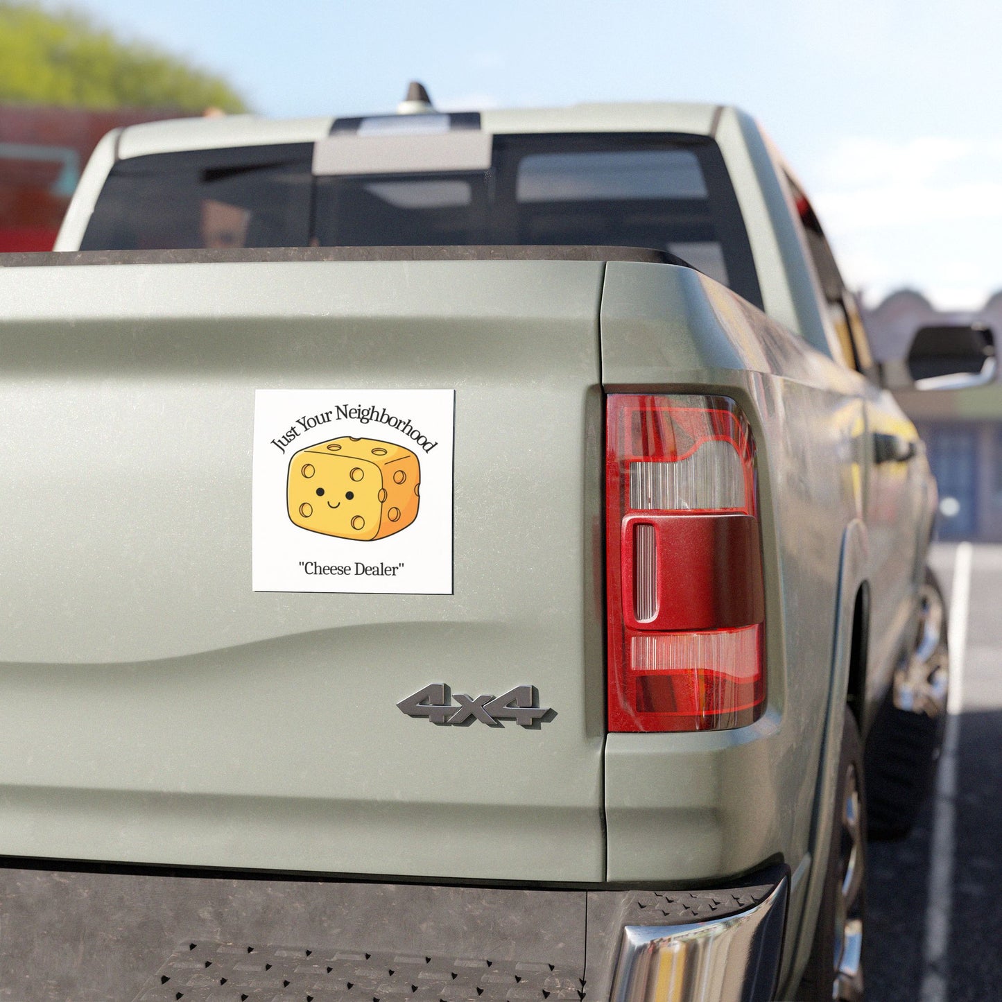Car Magnet — "Just Your Neighborhood Cheese Dealer" Cute Kawaii Cheese Design