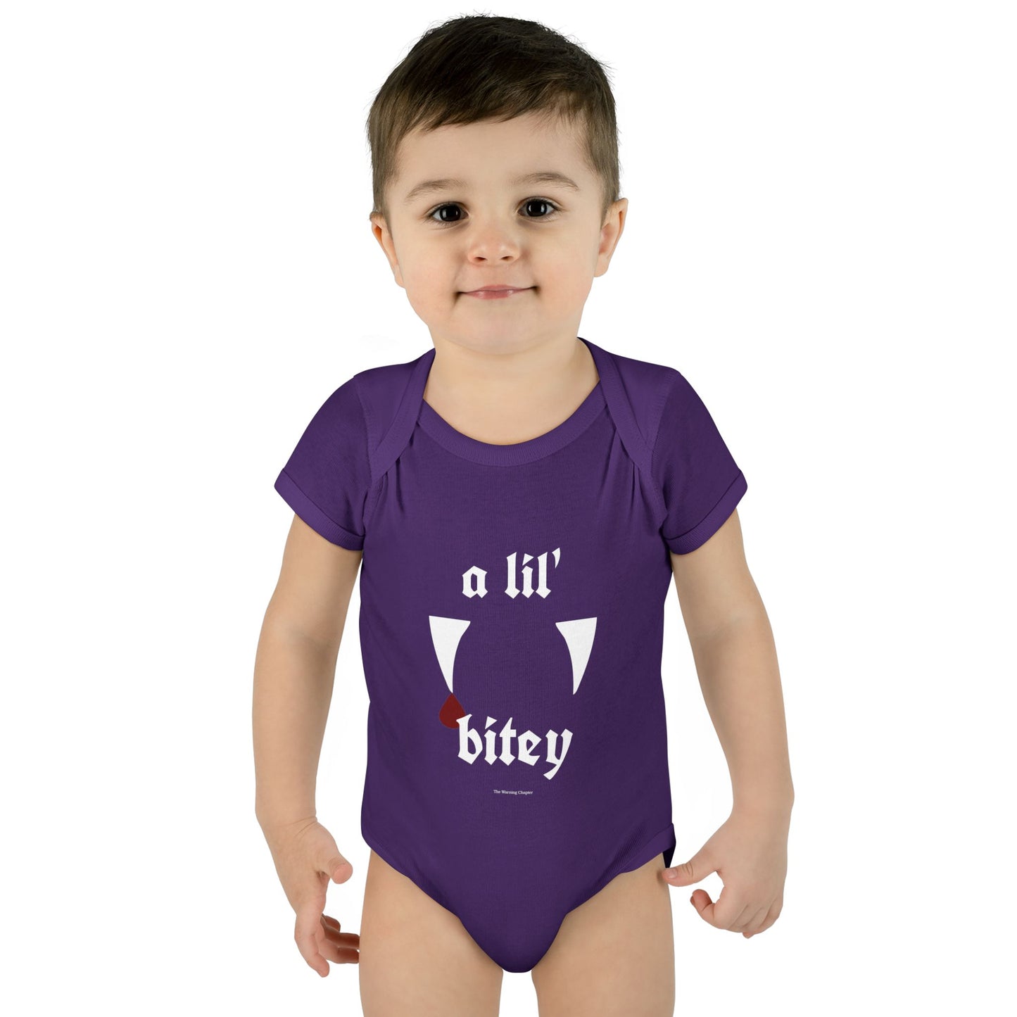 “a lil’ bitey” Vampire Fangs Baby Onesie Infant Baby Gift