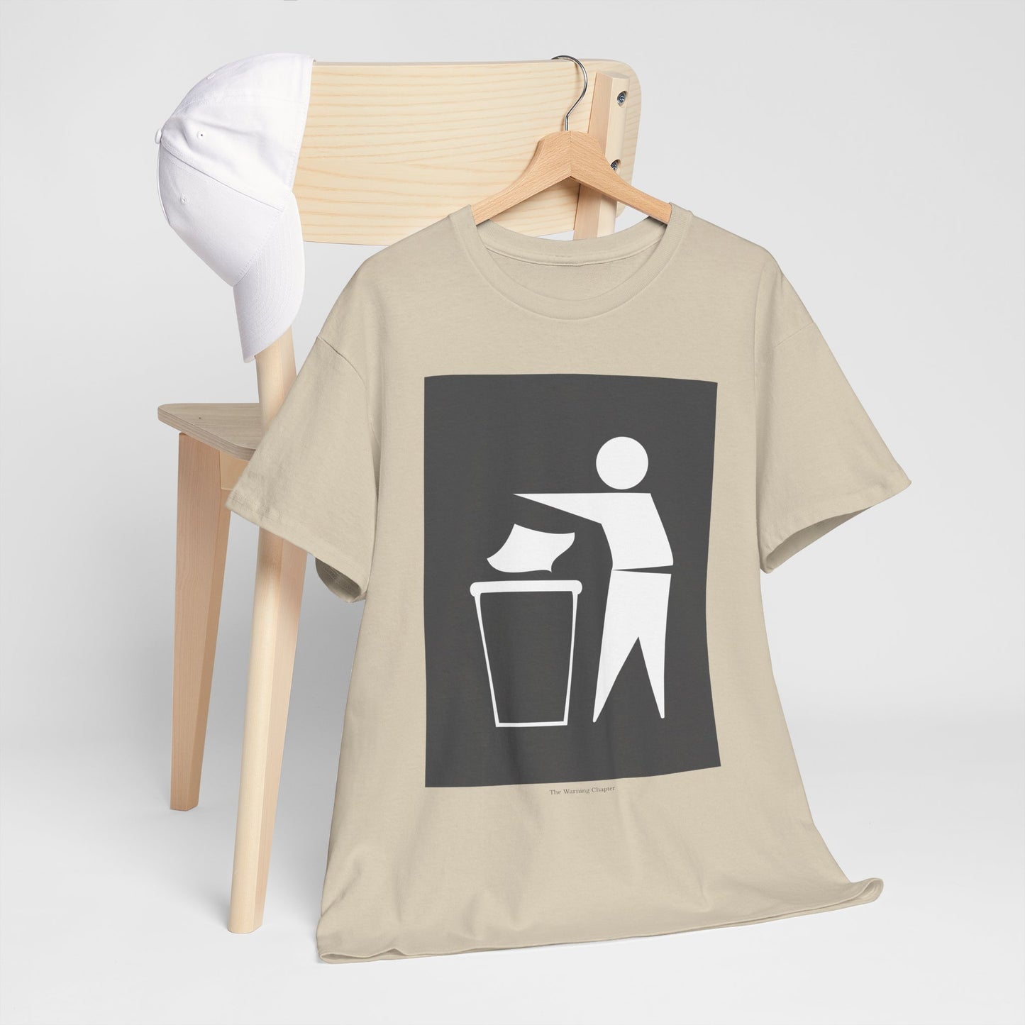 Trash Disposal Icon Tee - Minimalist Recycling/Keep Clean Graphic T-Shirt