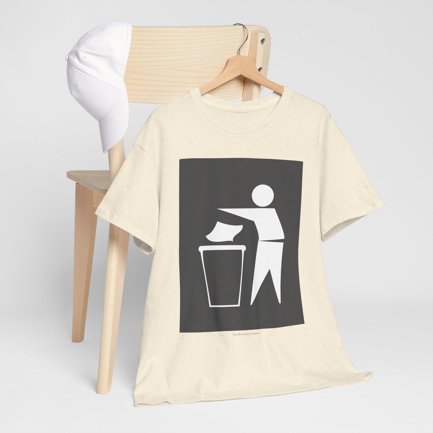 Trash Disposal Icon Tee - Minimalist Recycling/Keep Clean Graphic T-Shirt