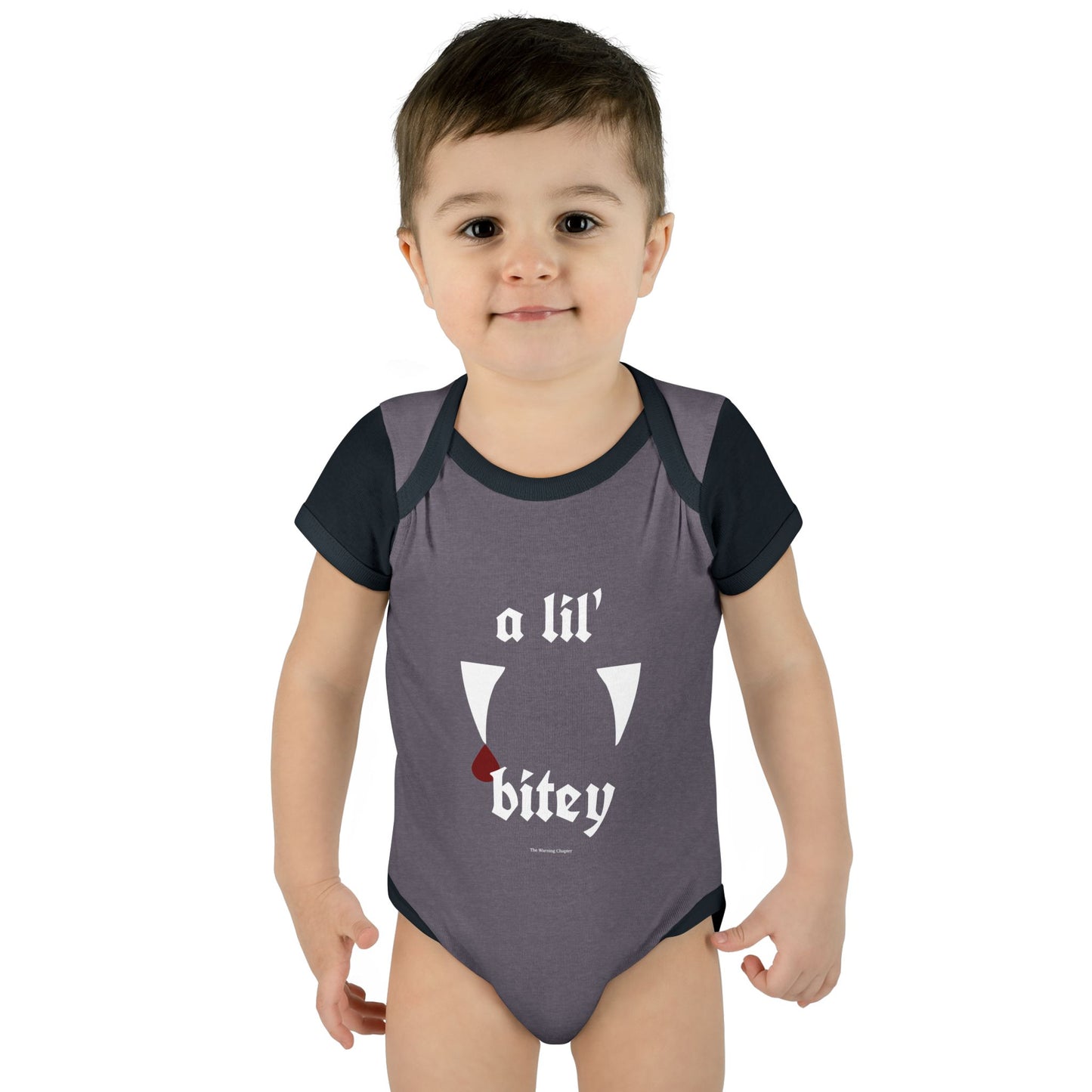 “a lil’ bitey” Vampire Fangs Baby Onesie Infant Baby Gift