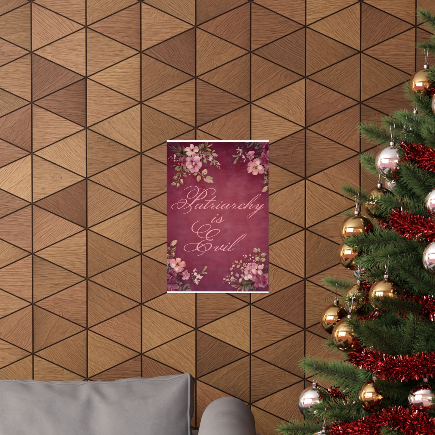 Poster — “Patriarchy Is Evil” Floral Feminist Matte Vertical Wall Art