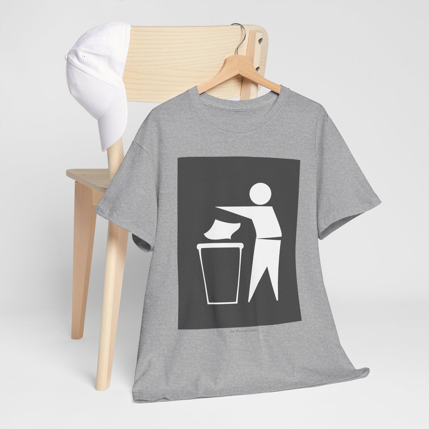 Trash Disposal Icon Tee - Minimalist Recycling/Keep Clean Graphic T-Shirt