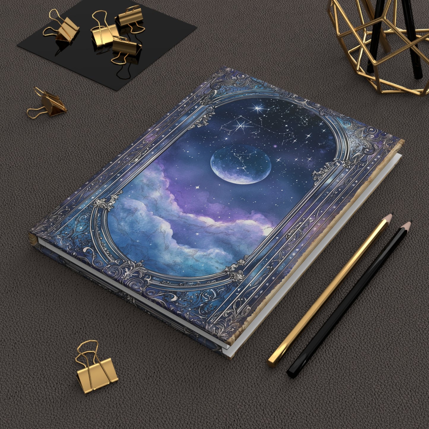 Celestial Noir Moonlit Rose Hardcover Journal
