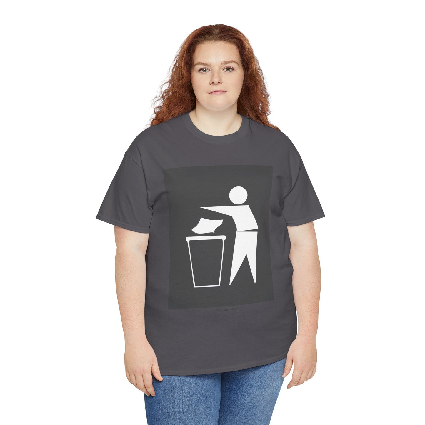 Trash Disposal Icon Tee - Minimalist Recycling/Keep Clean Graphic T-Shirt