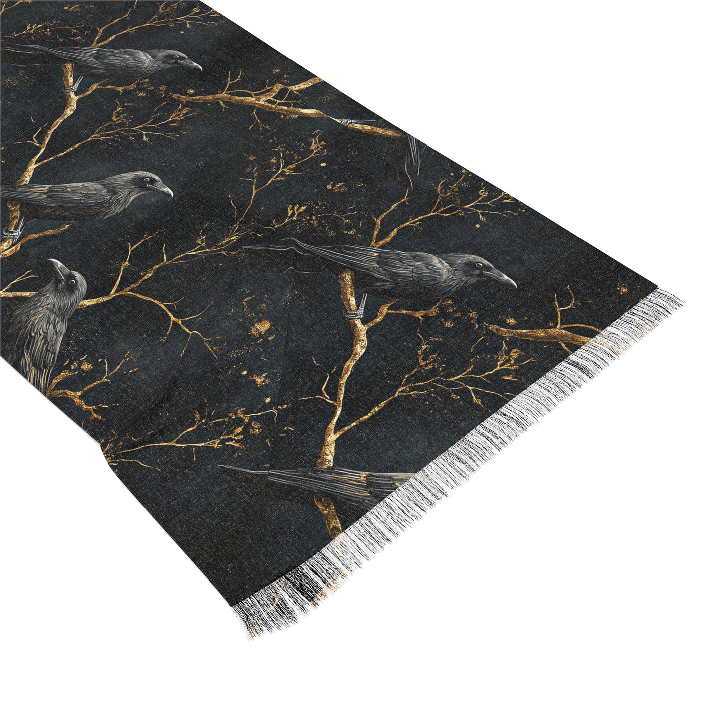 Light Gold & Ravens Scarf Complimetary for Skirt