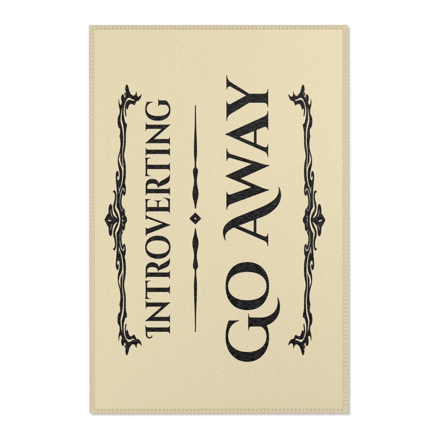 Introverting Go Away Area Rug — Funny Introvert Doormat-Style Accent Rug