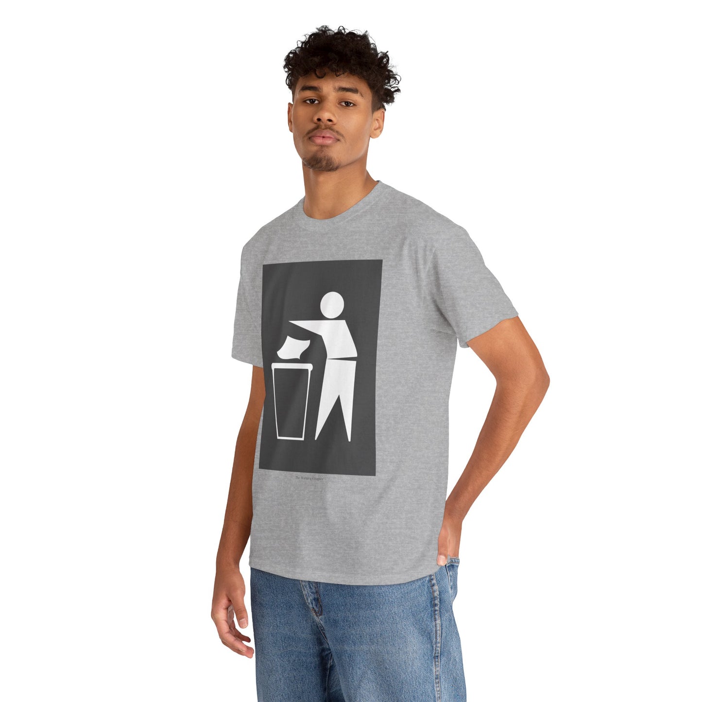 Trash Disposal Icon Tee - Minimalist Recycling/Keep Clean Graphic T-Shirt