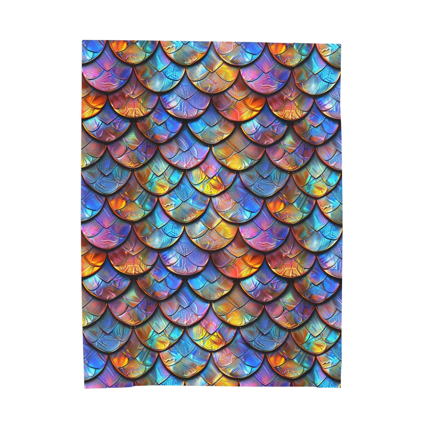 Rainbow Dragon Mermaid Scale Velveteen Plush Blanket