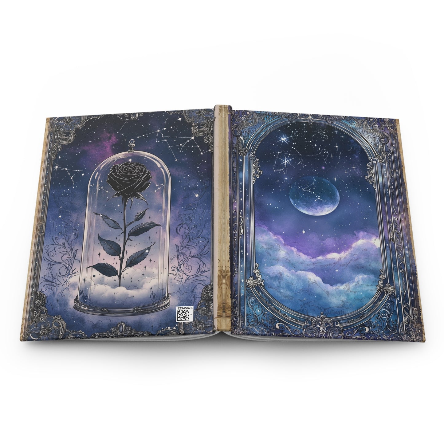 Celestial Noir Moonlit Rose Hardcover Journal
